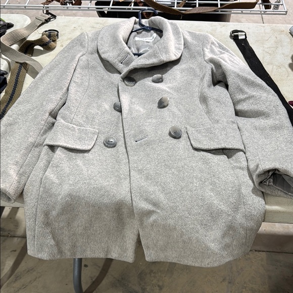 Calvin Klein Light Gray Double-Breasted Coat - Picture 2 of 4